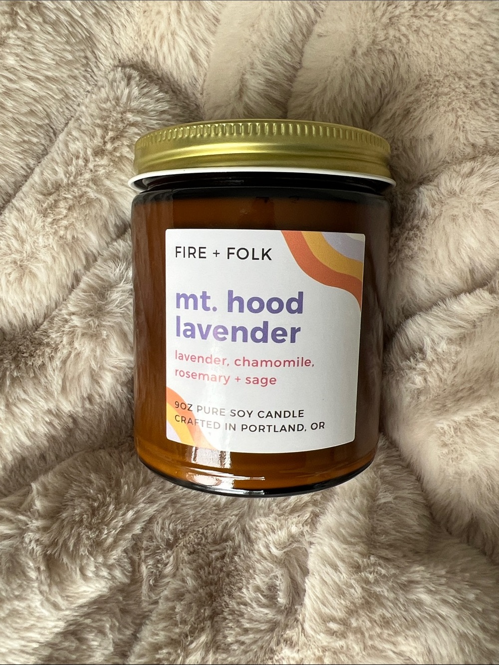 2 for $30 🕯️💛 Fire + Folk “Mt. Hood Lavendar” Soy Candle • 9oz